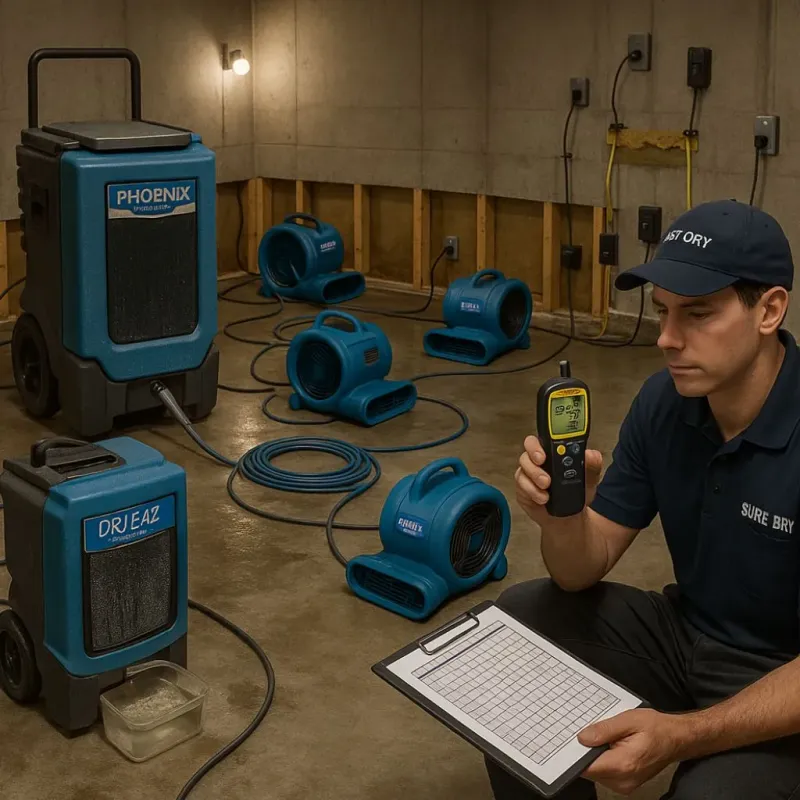 Structural Drying and Dehumidification process in Lincoln Village, OH
